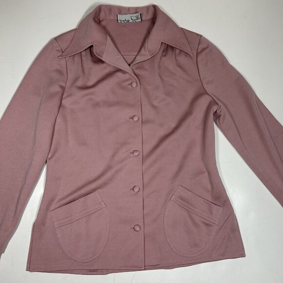 Vtg 60’s 2pc Edith Flagg California Pink A-line Midi Dress & Jacket Belted Sz L - Picture 5 of 13